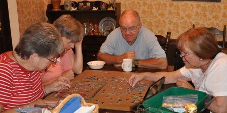 Working on the Anniversary jigsaw puzzle