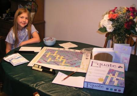 Bethan and Laura playing the cool game of EQUATE