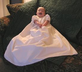 Thomas in the Baptism gown