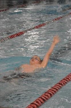 Jeffery backstrokes at a recent meet