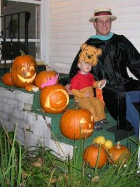 Thomas enjoys Halloween with Daddy and Mommy