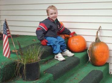 Thomas grew his own pumpkin, this one's for Jake!