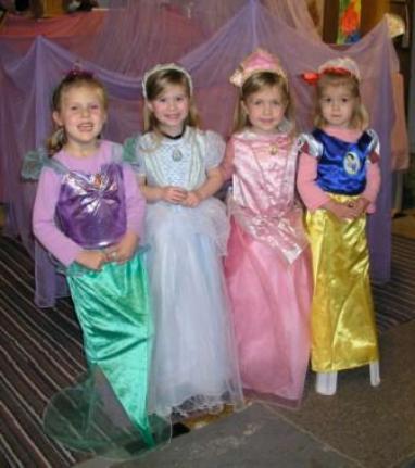 Ariel, Cinderella, Sleeping Beauty, and Snow White