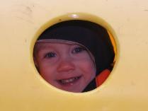 Thomas and Grace in the park tunnel