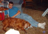 Cousin Luke and Savannah relaxing