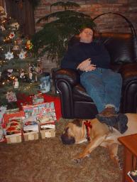 Cousin Peter rests with Chester