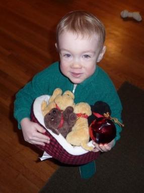 Thomas discovers PUPPIES and a sleigh bell on Christmas morning