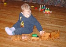 Wooden train from Grandpa Bender