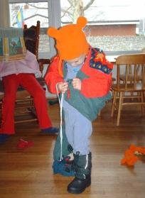 Thomas gets himself dressed and ready