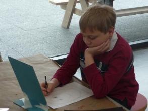 Jeffery working on his masterpiece