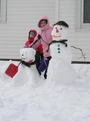 Snowdog and snowfriend