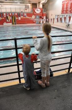 Spectators at the Master's meet
