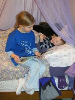 Storytime in the Princess bed