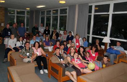 Scales Hall gathering in the lounge.