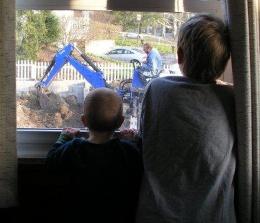 Our window for watching the construction