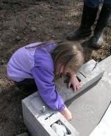 Engraving the kids' handprints