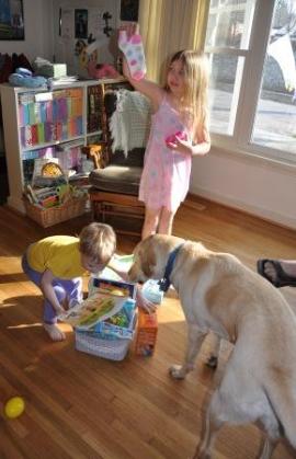 Lots of books, socks, a Sax-a-flute, and WebKinz...
