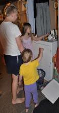 Bethan's clock on the dryer...