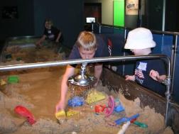 Enjoying the sand and water table all to themselves...