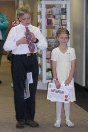Jeffery and Bethan getting ready for their recital.