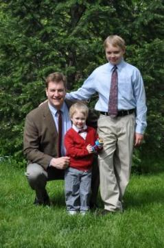 The boys in Maya's garden