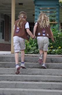Heading to find their classmates