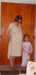 Bethan and Mommy with a baby in her belly