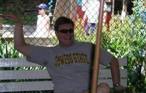 Daddy doing a passing motion