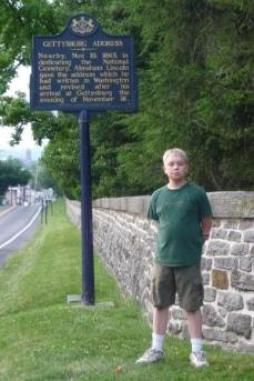 Near the Gettysburg cemetary where Lincoln spoke