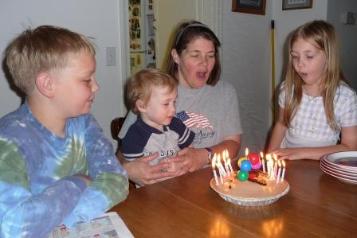Abbott's birthday pie at home