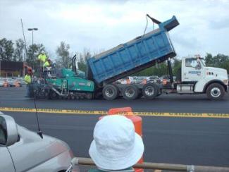 Best hour of the summer - watching the repaving at Wegmans!