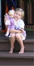 Bethan with Susie dolls from Great Aunt Susie
