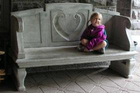 Bethan takes a rest and dances with Daddy in the Boldt Castle ballroom