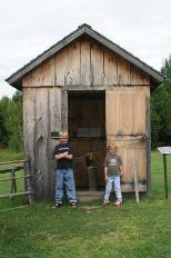 The pump house with trough to farmyard