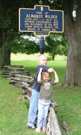 Jeffery and Bethan near the historical marker