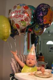 Thomas after his first birthday cake on August 8th