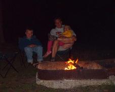 Roasting near the campfire and a photo by Ron