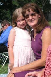 Bethan and Aunt Gail await the bride / Thomas with Grace and Maggie