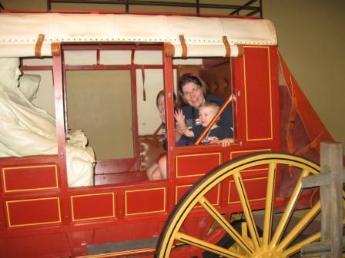Riding the stage coach and checking out Owney