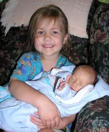 Bethan finally gets to hold Thomas!