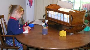 Bethan works with Thomas nearby.