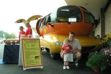 Thomas and Daddy with the Wienermobile.