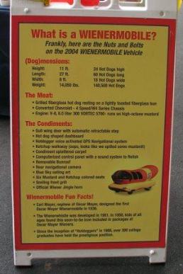 Facts about the Wienermobile and songs