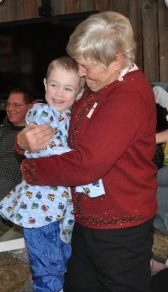 Thomas thanks Grandma for his PJ's