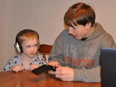 Thomas checks out some of Matthew's tunes