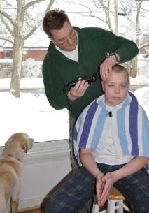 Trusting Dad for a hair cut