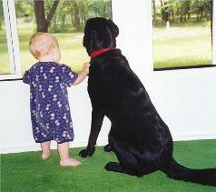 Checking out the new yard, Summer 1999