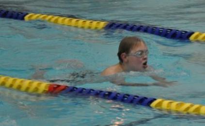 Jeffery swims breaststroke