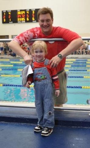 Coach Ouimette takes a break to say hello to Thomas