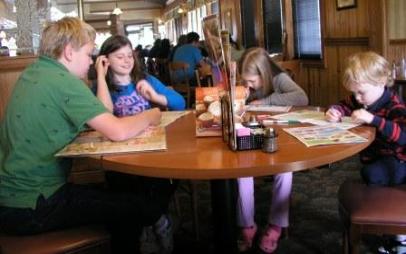 Kids table at Perkins